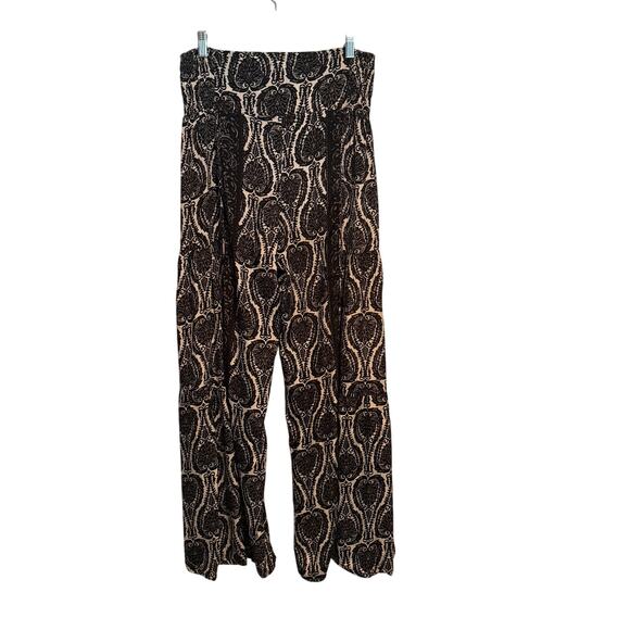 Elan Boho Hippie Floral Tiered Palazzo Wide Leg Dressy Pants Women's Size M - Picture 6 of 9